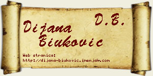 Dijana Biuković vizit kartica